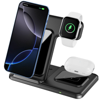 Station de charge sans fil magnétique, charge rapide, pliable, chargeur 3 en 1, support pour iPhone, pour iWatch, pour AirPods