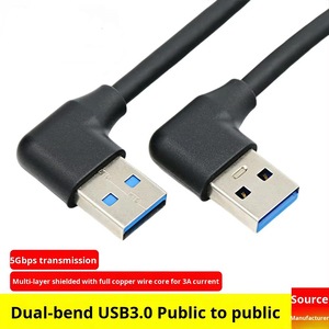 Tresse de connexion double coude pour imprimante Boîtier de <span class=keywords><strong>disque</strong></span> <span class=keywords><strong>dur</strong></span> mobile Coude gauche à coude droit Câble de données USB 3.0 mâle mâle - Product Image 6