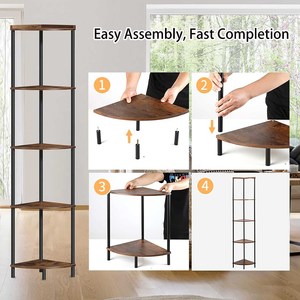 Étagère d'angle à 5 niveaux support de <span class=keywords><strong>plante</strong></span> haut <span class=keywords><strong>pour</strong></span> salle de bain ou salon bibliothèque <span class=keywords><strong>pour</strong></span> décor de petit espace - Product Image 3