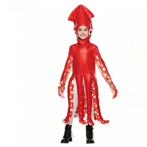 Combinaison de cosplay de calmar pour enfants, costume d'animal marin, tenue de scène pour <span class=keywords><strong>Halloween</strong></span>, style pieuvre calmar amusant - Product Image 4