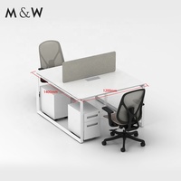 Bureau modulaire en bois pour 4 personnes M&W Dubai Project Office avec design extensible, installation rapide, postes de travail commerciaux modernes