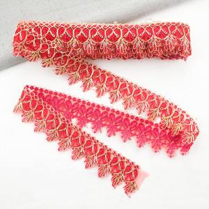 ลูกไม้แห่งชาติราคาถูก5ซม. อุปกรณ์เย็บผ้าแบบทำมือผ้าปักขอบถักสีทองสำหรับชุดเครื่องแต่งกาย - Product Image 6