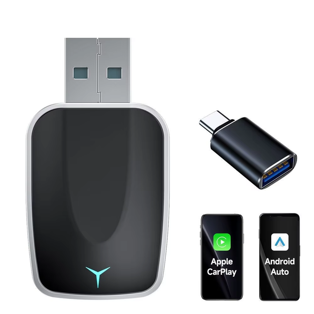 Wired to Wireless CarPlay Adapter for Android Auto Plug and Play Automatic Connection for Easy Car Setup