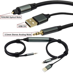 Cable de Audio Óptico TOSLINK+USB de Uno a Dos con Alimentación y Chip DAC Integrado para Sistemas de Sonido y Reproductores de CD - Product Image 2