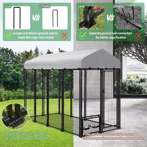 La fabbrica supporta gabbie per cani personalizzate per impieghi gravosi cuccia per cani da esterno di grandi dimensioni impermeabile in metallo - Product Image 3