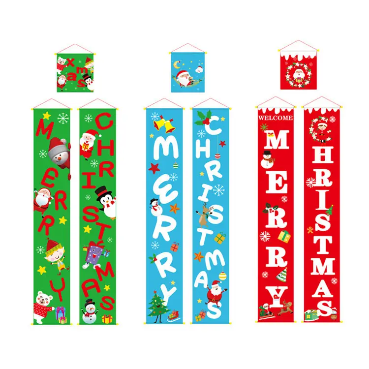 Christmas decorations hanging shopping mall decoration hotel couplet hanging cloth