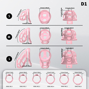 Alat Keperawanan Pria Cobra Cock Cage Dengan 6 Ukuran Cincin Bahan Resin Ringan dan Bernapas Produk SM Mainan Seks Bondage - Product Image 2