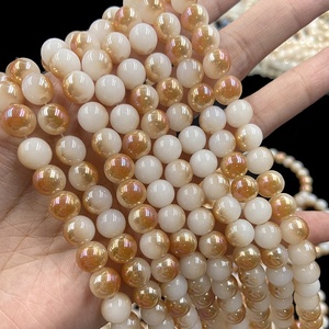 ลูกปัดแก้ว8มม. คละสีประกายกลมคริสตัลแข็งเคลือบ AB สีเขียวคละสีไม่ซีดจาง6มม. 10มม. - Product Image 4