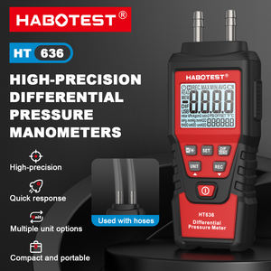 HABOTEST HT636 Taşınabilir Dijital Diferansiyel Basınç Manometresi Hava Basıncı Ölçer Hava Akışı Dedektörü IP55 Koruma %0,2 1 Yıl - Product Image 4