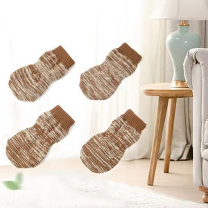 4 paires/ensemble de chaussettes pour chien en coton antidérapantes, chaussures respirantes pour animaux de compagnie, vêtements pour animaux de compagnie pour le printemps, l'automne et l'hiver, chaussettes élastiques chaudes - Product Image 3