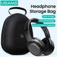 Tas Headset USAMS ZB292 Hard Case Besar, Tas Penyimpanan Headphone EVA, Tas Penyimpanan Aksesoris Portabel untuk Perjalanan, Tas Jinjing