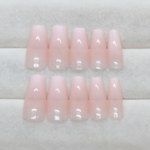 Diseño # 338/ # 362 <span class=keywords><strong>Uñas</strong></span> Postizas Acrílicas Francesas Simples, Forma Cuadrada Almendrada, Cobertura Completa, <span class=keywords><strong>Uñas</strong></span> de Presión <span class=keywords><strong>para</strong></span> Dedos, Hechas a Mano, Alta Calidad - Product Image 4