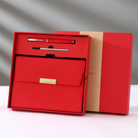 Set de Regalo de Oficina, Cuaderno de Cuero PU, Bolígrafo Metálico con Recambio Adicional, Caja de Regalo Premium, Regalo Corporativo de Aniversario Empresarial