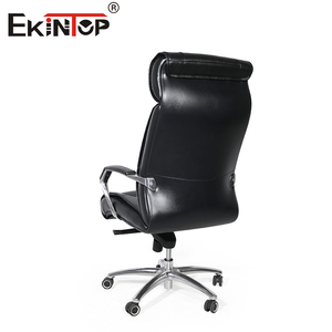 Chaise de direction ergonomique en cuir Sinonis avec soutien lombaire réglable, dossier haut, pivotante, confortable et rembourrée - Product Image 4
