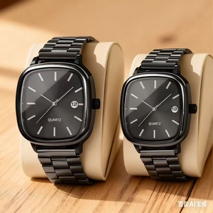 Montre minimaliste carrée en or avec bracelet en acier inoxydable, montre élégante pour homme et femme - Product Image 6