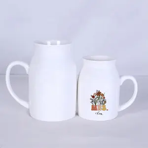 כוסות חלב קרמיות בעיצוב מודרני עם אחיזת יד לשימוש יומיומי 420 מ""ל ספלי סובלימציה