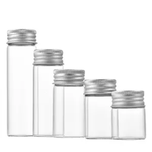 high borosilicate test tube wine bottle glass wine bottle with aluminum lid 100ml glass vials