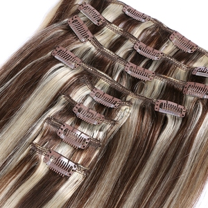 Extensions de cheveux K.SWIGS à clips, cheveux humains Remy, 7 pièces, 16 clips, 12-28 pouces, lisses - Product Image 3