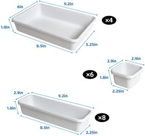 8pcs Interlocking Drawer Organizer Plastic Cutlery Tray Divider