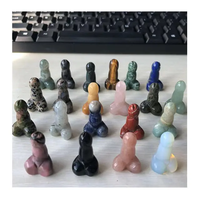 Venta al por Mayor Mini Dildo de Cristal Natural, Vara de Piedras Sanadoras, Artesanía Tallada a Mano de Cuarzo Rosa, Pene de Cristal para Colgante
