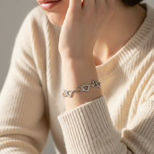 Bracciale a catena a forma di cuore in zircone di nuovo Design 925 braccialetto da donna in argento Sterling Pulsera De Amor - Product Image 3