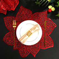 Nouveau Set de Table Européen de Luxe Léger Doré, Forme Bauhinia, en PVC Imperméable et Anti-Huile, pour Hôtels et Décoration de Cuisine Domestique