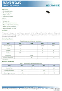 新入荷 Megsine MAN2450L52 <span class=keywords><strong>2</strong></span>.4GHz 全方向性RFチップアンテナ 2400-2500MHz 5dB ピークゲイン VSWR <<span class=keywords><strong>2</strong></span> コンパクトサイズ - Product Image 3