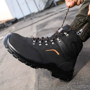 أحذية السلامة الصناعية للرجال من الفولاذ المقاوم للصدأ أحذية رياضية جلدية مقاومة للماء S3 أحذية عمل حقيقية مضادة للبكتيريا - Product Image 1