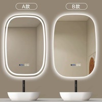 Miroir de salle de bain intelligent mural en alliage d'aluminium en forme de cœur LED moderne à arc explosif de haute qualité