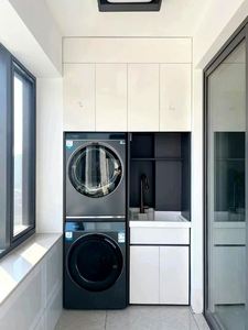 Armoire moderne pour balcon armoire de rangement pour salon avec accès pratique à la machine à laver - Product Image 4