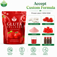 Complément Alimentaire Gluta Collagène Saveur Fraise Sachet Poids Net 10,58 oz 300 g Beauté Nutrition OEM ODM Marque Privée