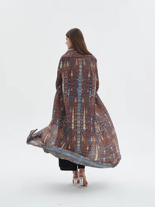 Miyake femmes élégant plissé Abaya à manches longues manteau Cape imprimé pour le printemps automne article chaud exportation moyen-orient <span class=keywords><strong>belle</strong></span> - Product Image 5