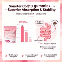 Complément alimentaire GMP à marque privée : Gommes végétariennes de Coenzyme Q10 pour la santé cardiaque – Vitamines et supplément de COQ