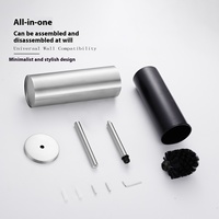 Porte-brosse de toilette vertical moderne en acier inoxydable 304, écologique, efficace, nettoyage sans angle mort