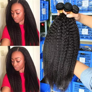 Extensiones de Cabello Humano Virgen Remy Tejidas a Mano para Trenzas de Ganchillo, Liso Kinky, Venta al por Mayor - Product Image 6