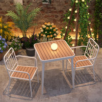 Ensemble table et chaises de balcon Iron Homestay, résistant à l'eau et au soleil, pour cour, jardin, hôtel, usage extérieur