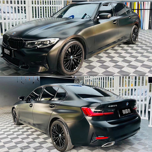 Envoltura de vinilo negro mate para coche, envoltura de papel de envoltura para coche, fabricantes - Product Image 1