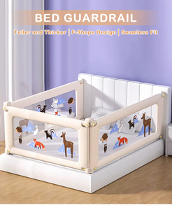 Barandilla Plegable Metálica con Botón de Presión y Riel Deslizante Suave, Protector de Cama Seguro para Bebés - Product Image 1