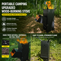 Nouveau modèle de réchaud fusée de pique-nique, portable d'extérieur, à bois, pour 1-2 personnes, conception monobloc tout-en-un, pour le camping en milieu sauvage