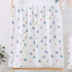 Couverture en coton à imprimé numérique populaire 110*110cm, serviette de bain en mousseline pour nouveau-né, enveloppe pour bébé - Product Image 1