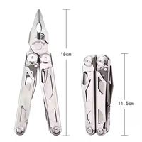 Alicates Tácticos de Supervivencia 15 en 1 de Acero Inoxidable Plateado para Exteriores, Grado Industrial DIY, Multifunción, Fáciles de Transportar, OEM