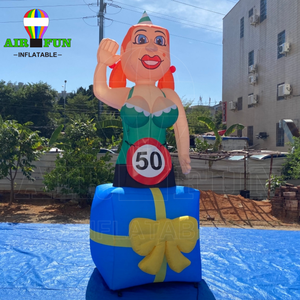 AIRFUN envío aéreo a puerta Holanda dibujos animados 3,5 m alto gigante inflable Abraham Aso muñeca con tatuajes, collar modelo de personaje - Product Image 3