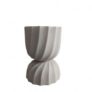 Grands pots de fleurs ronds en béton, style nordique, pour plantes d'extérieur, vente en gros - Product Image 5