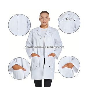 OEM/ODM su misura di alta qualità classica bianca uniforme medica medico donne manica lunga camice da laboratorio - Product Image 3