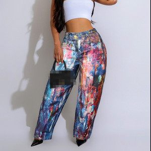 Nuovi <span class=keywords><strong>Pantaloni</strong></span> Sportivi Casual da <span class=keywords><strong>Donna</strong></span> Stile Streetwear con Stampe Colorate, Gamba Larga e Tasche Cargo - Product Image 3