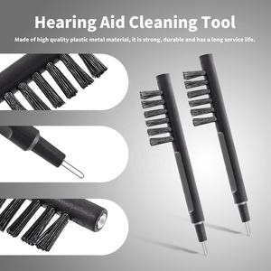 Cepillo de limpieza de audífonos negro 6 cepillos <span class=keywords><strong>limpiador</strong></span> con imán y herramienta de limpieza de audífonos de bucle para amplificador de sonido Airpods - Product Image 3