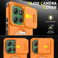 Coques de téléphone portable avec fenêtre coulissante et béquille métallique circulaire pour Motorola G 5G Play 2026, coque arrière magnétique antichoc