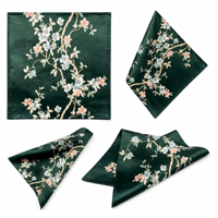 Tapis de mahjong KEYE moderne de luxe en velours vert émeraude avec broderie florale pour les fêtes à domicile et les jeux décontractés