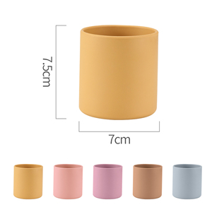 Bộ dụng cụ ăn dặm cho bé bằng silicon bán buôn, 6 món: yếm, bát, thìa, dĩa, đĩa, cốc. Có thể in logo tùy chỉnh. - Product Image 5
