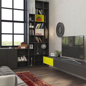 Meuble <span class=keywords><strong>TV</strong></span> en bois au design moderne et minimaliste Meuble industriel pour salon ou appartement Panneau <span class=keywords><strong>de</strong></span> bois durable - Product Image 6